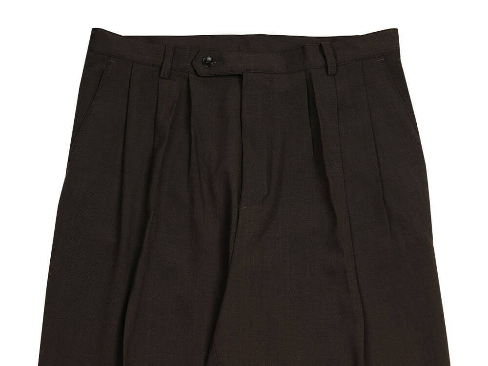 Basic Overfit Men's Suit Pants in Brown Color / Dress Pleat Semi-Balloon Fit Tailored Trousers