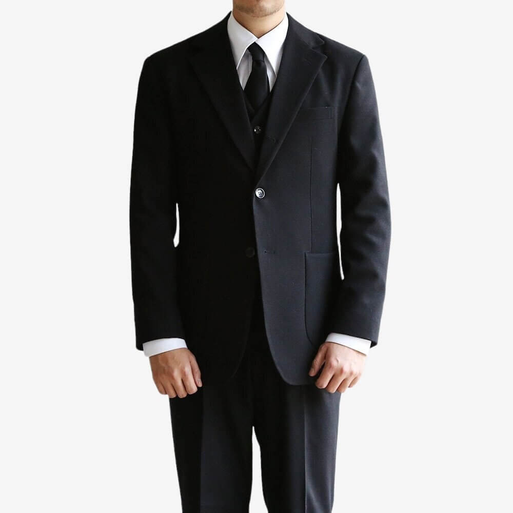 Basic Men's Wool Blend Single Suit Jacket in Black Color / 3button Tailored Blazer Single Breasted Jacket for Fall Winter
