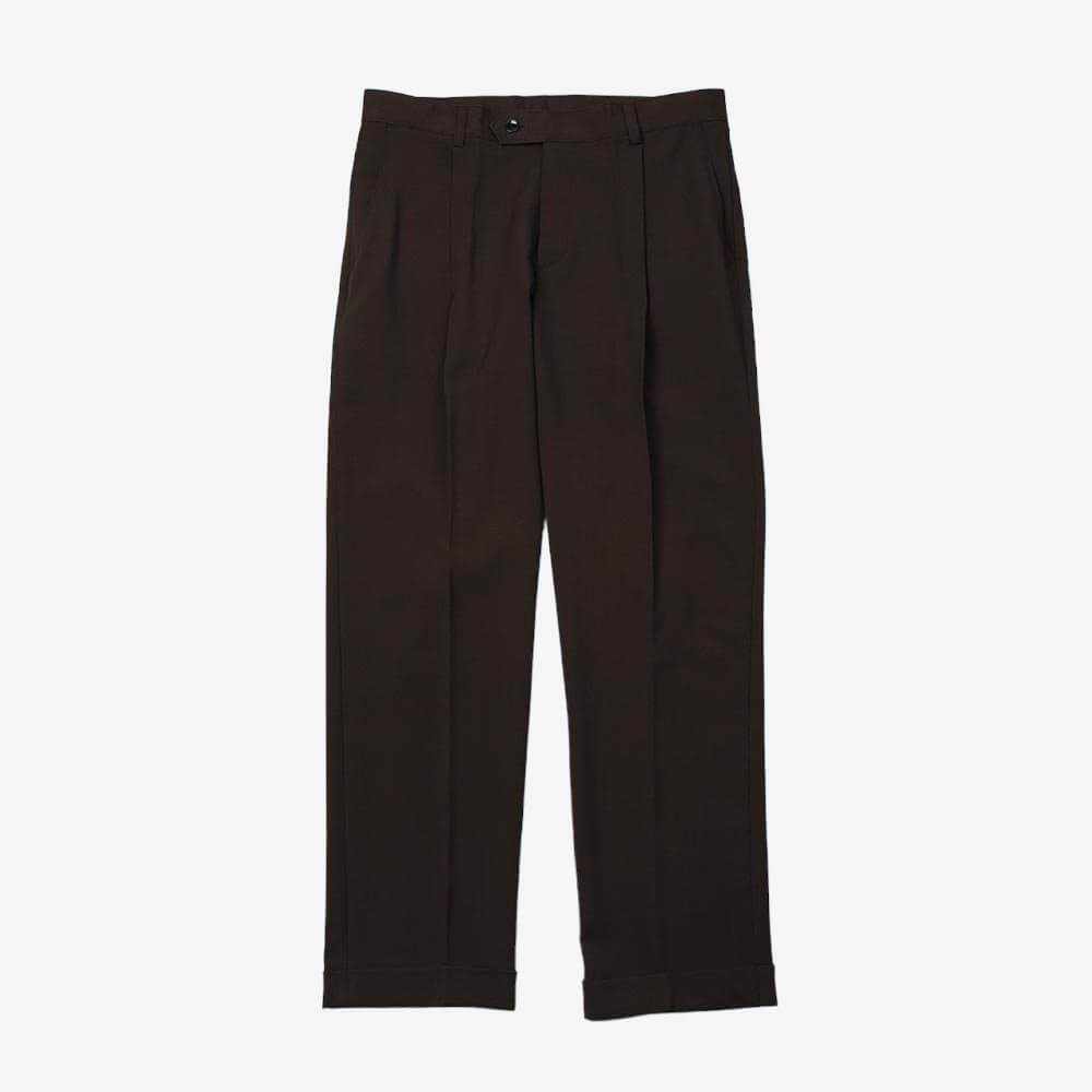 Classic Fit Men's Basic Suit Pants in Brown Color / Dress Pleat Trousers