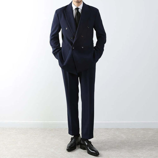 Classic Fit 3-Piece Men's Besic Double Breasted Suit Jacket, Vest and Pants Set in Navy/Double Breasted Blazer, Pants and Vest 3 piece Suits