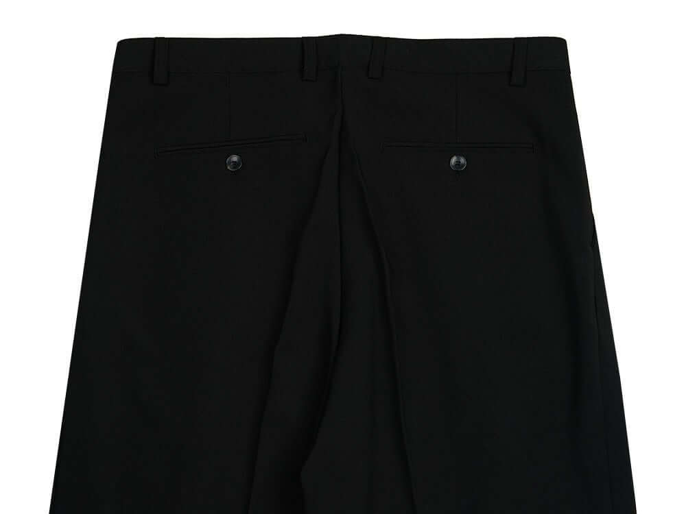 Basic Overfit Men's Suit Pants in Black Color / Dress Pleat Semi-Balloon Fit Tailored Trousers