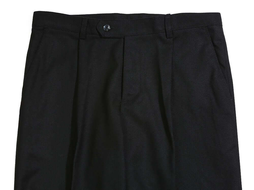 Classic Fit Men's Basic Wool Blend Suit Pants in Black Color / Dress Pleat Trousers for Fall Winter