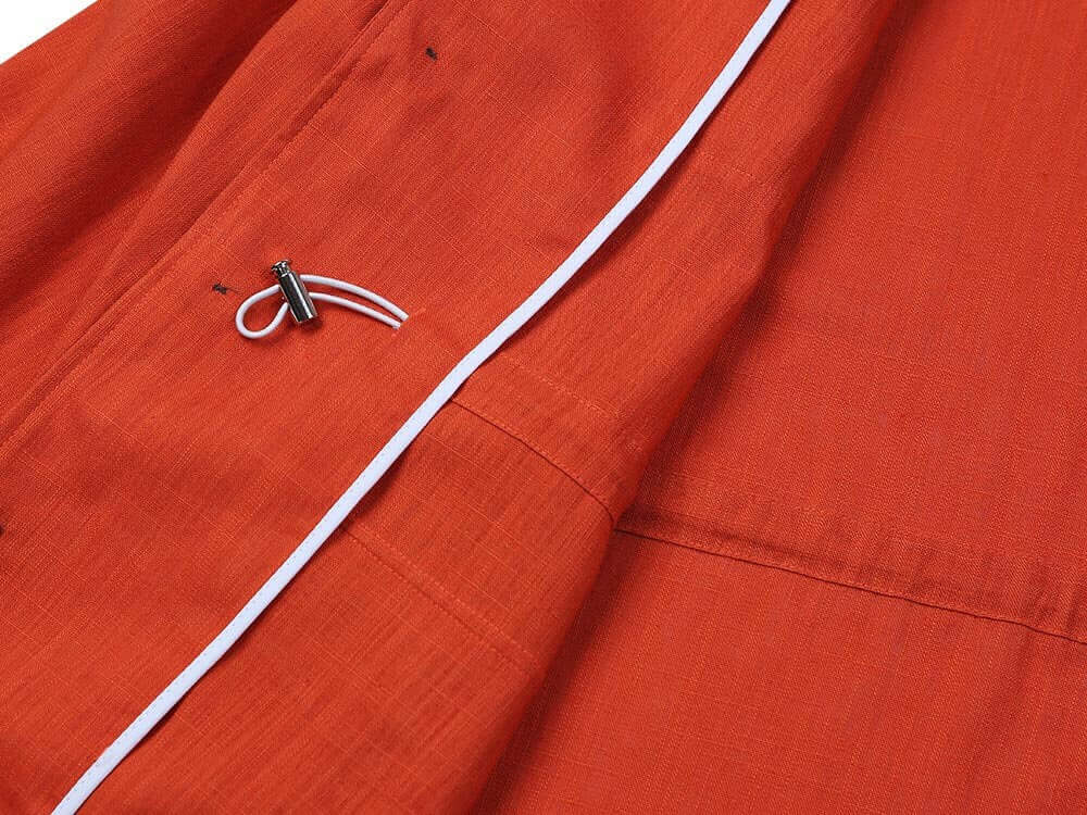 Men's Basic Spring Summer Linen Safari Jacket / Orange Color Summer Coat for Men / Short Coat Jacket