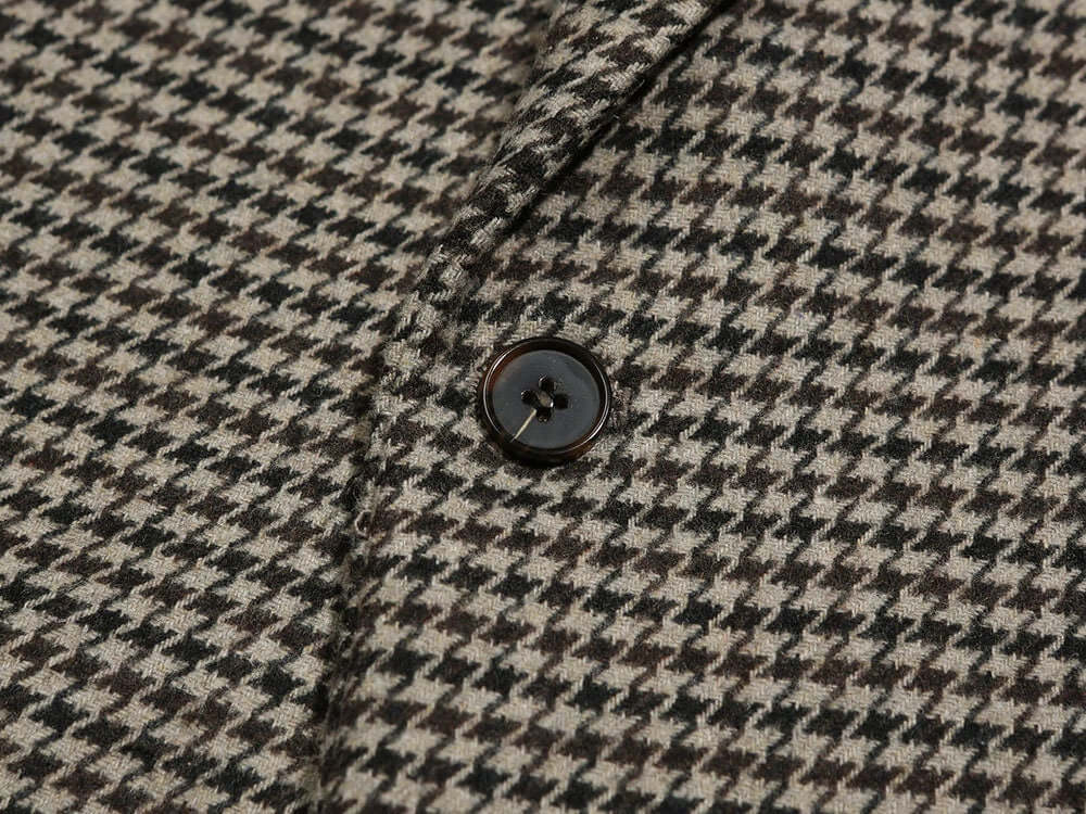 Classic Charismatic Men's Wool Blend Single Sports Jacket / 3roll 2button Tailored Blazer Single Breasted Houndstooth Jacket
