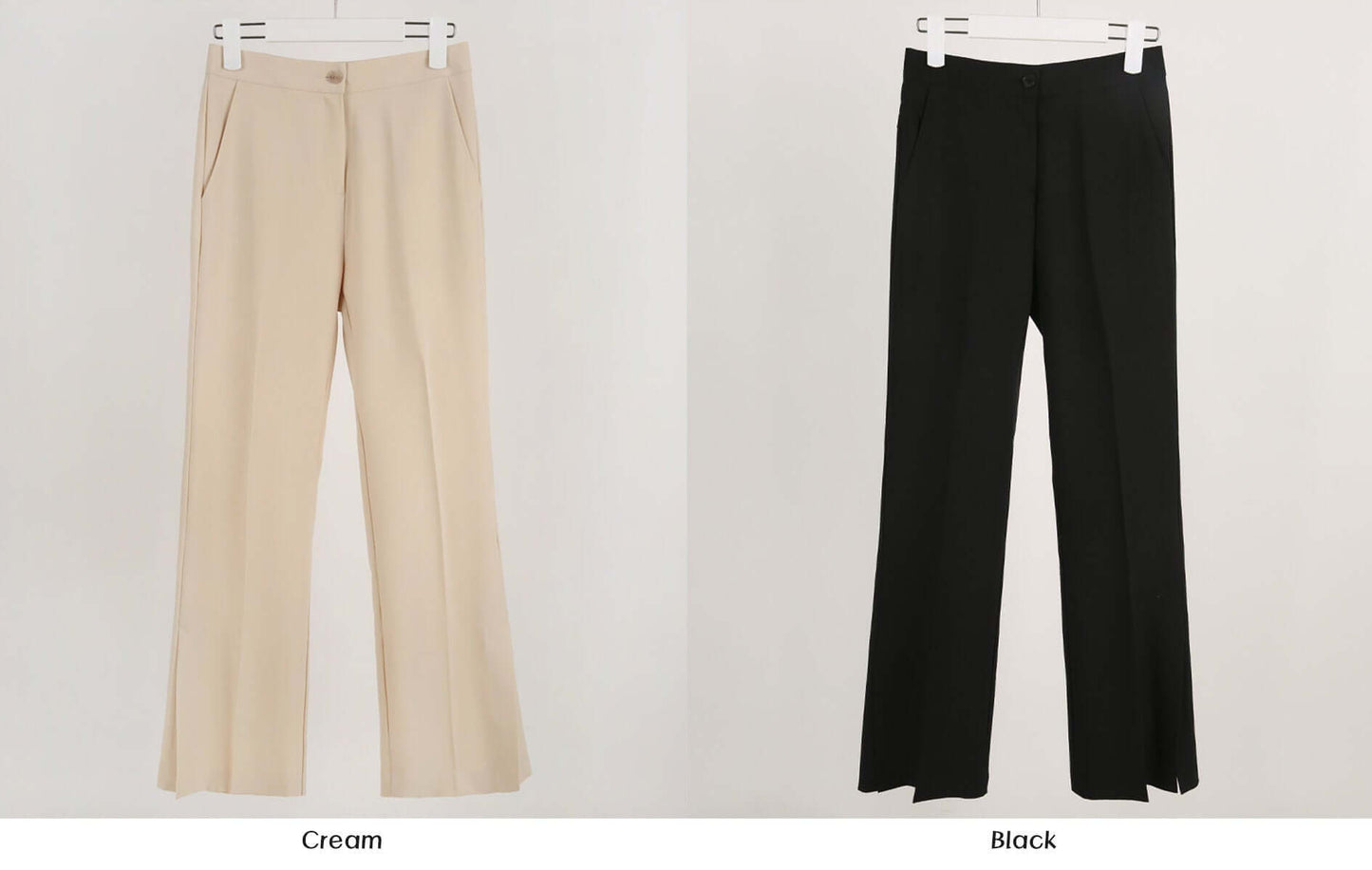 Elegant Feminine Slit Slacks for Women / Korean Style Pants, Comfortable Casual Office School Pants for Spring Fall