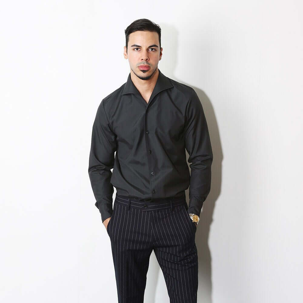 Classic Men's Long Sleeve Top Cotton Blend Dress Shirts / Korean Style Men Clothes / Office Look Top / Everyday Basic Soft Shirts for Men