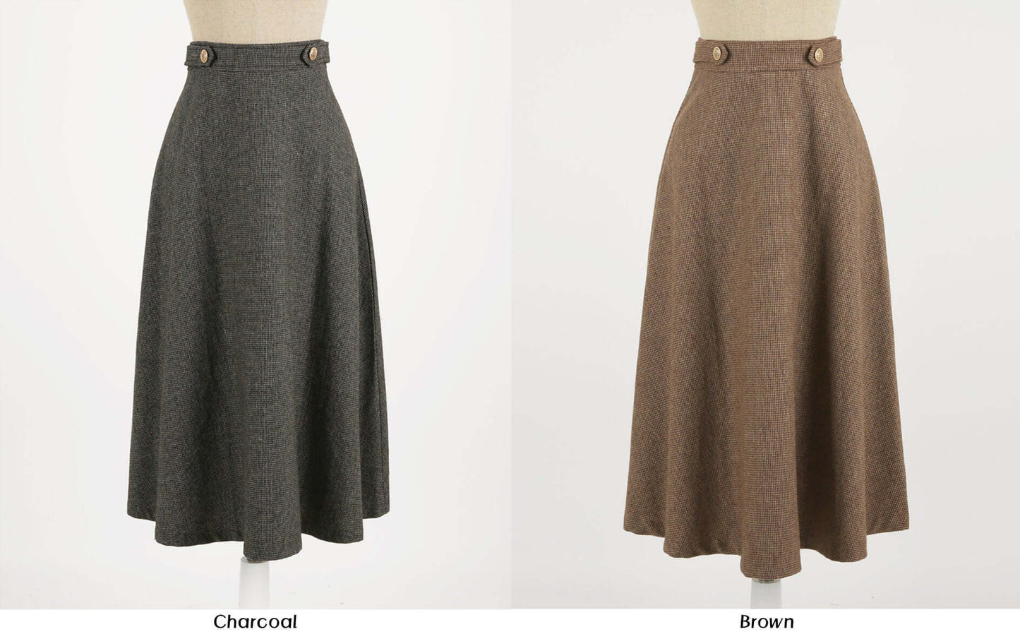 Elegant Feminin Wool Blend Flare Skirt / Korean Style Party Dress Skirt / Daily Dressy Midi Skirt / Clasic Simple Skirt for Fall Winter