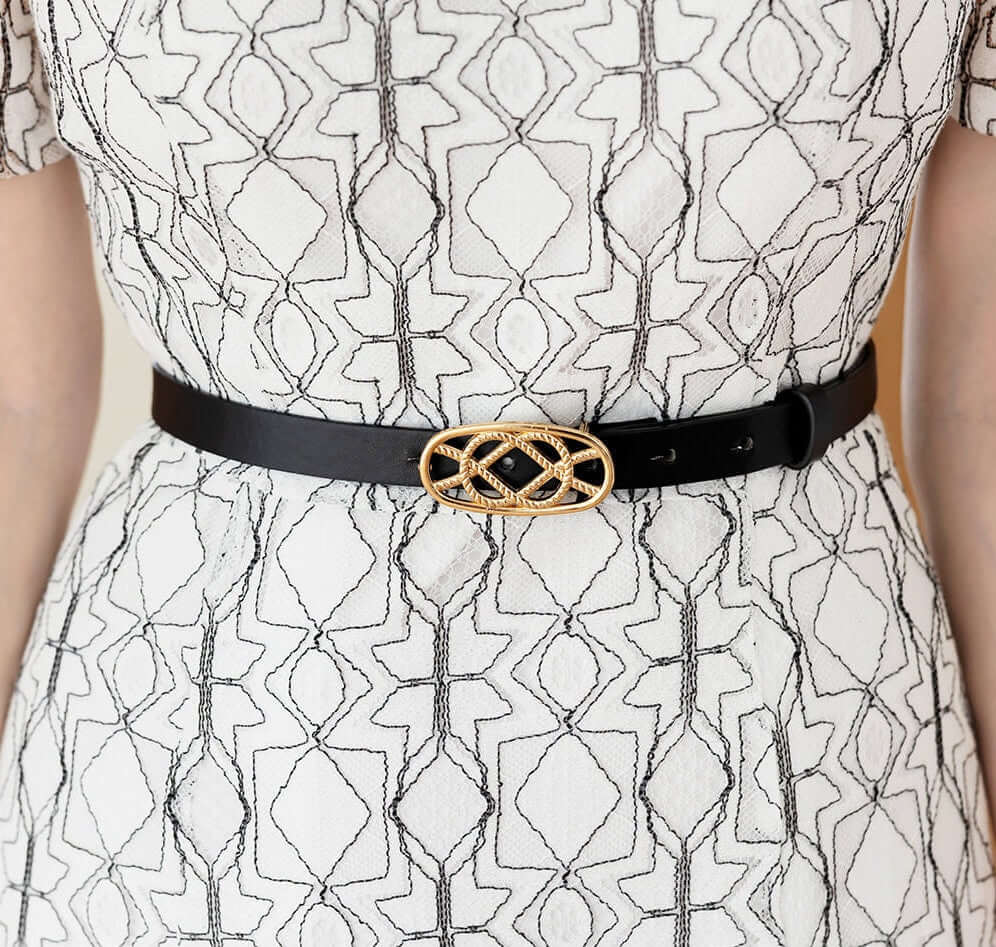 Elegant Unique Lace Dress with Belt / Korean Style Summer Lace Midi Dress / Luxury wear Elegant Feminin Flare Dress