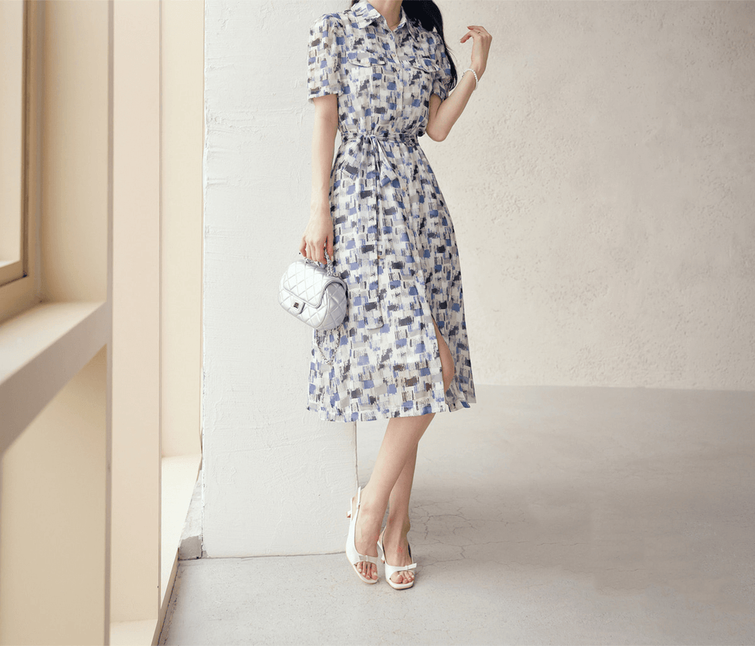 Breezy Chiffon Shirt Dress with Belt – STUDIO731