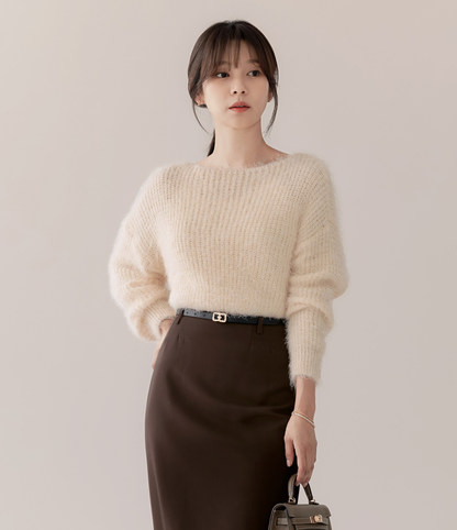 Boatneck Soft Knit Top