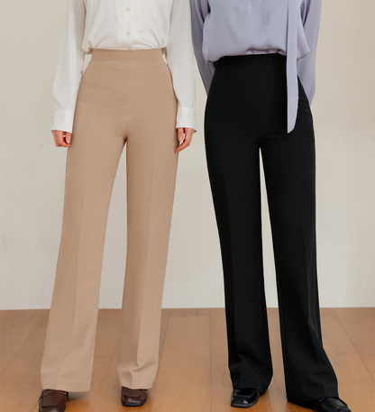 Perfect-Fit High-Waisted Bootcut Trousers with a Sleek Side-Zip Design
