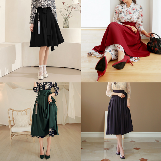 Basic Demure Modern Hanbok Wrap Skirt