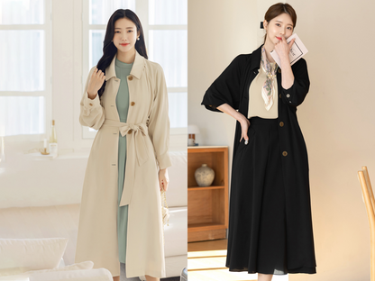 Elegant Feminine Raglan Trench Coat