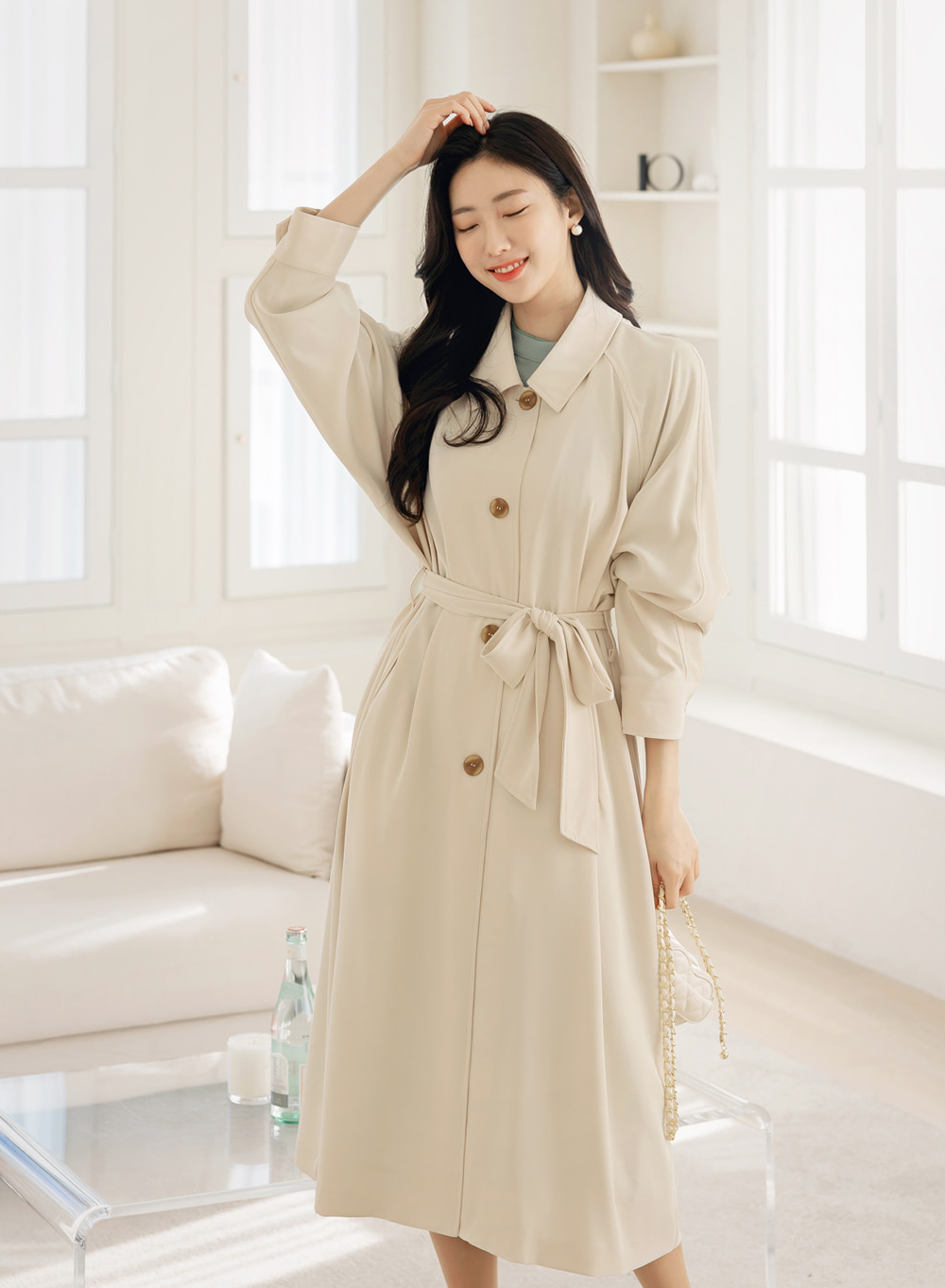 Elegant Feminine Raglan Trench Coat