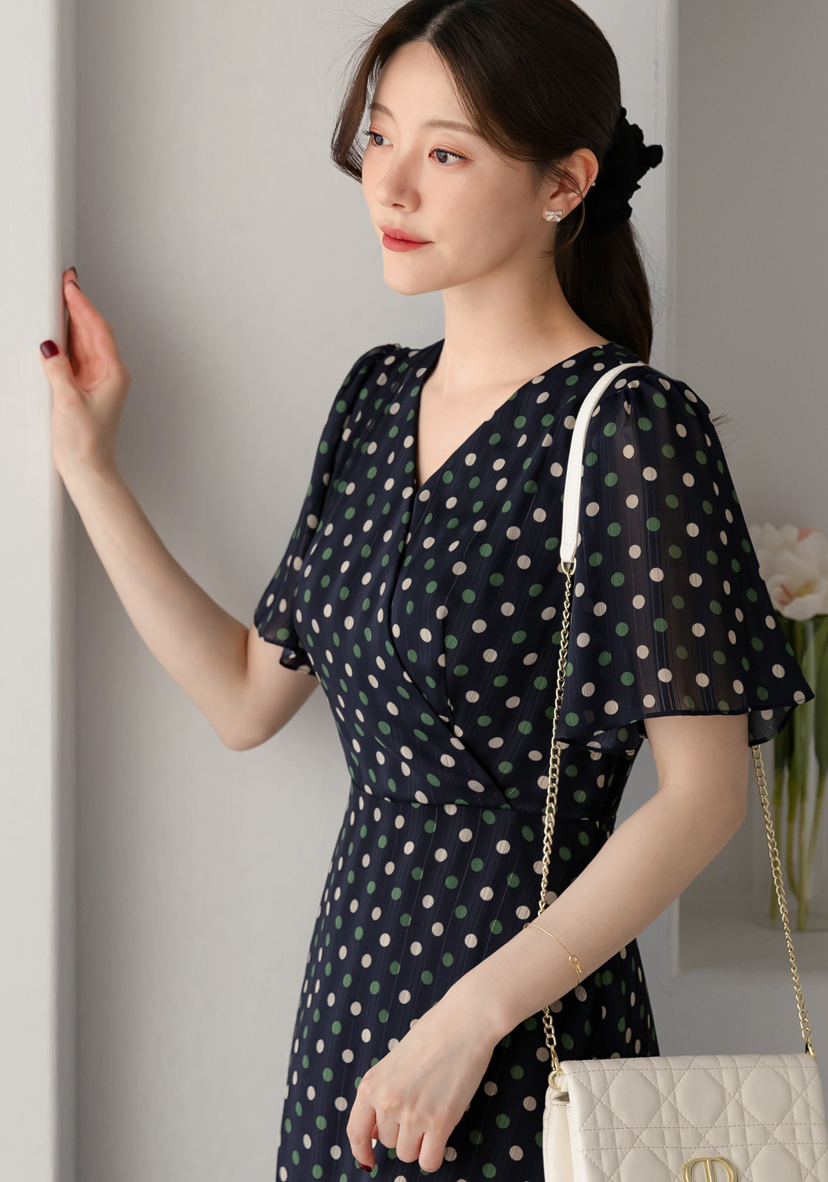 Romantic Polka Dot Flare Dress with a Graceful Feminine Silhouette