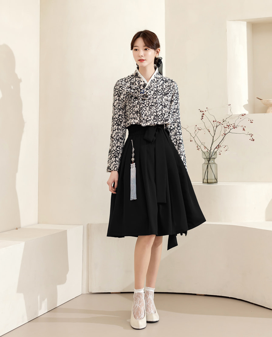 Basic Demure Modern Hanbok Wrap Skirt