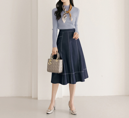 Soft Mock Neck Knit Top with Comfortable Everyday Fit