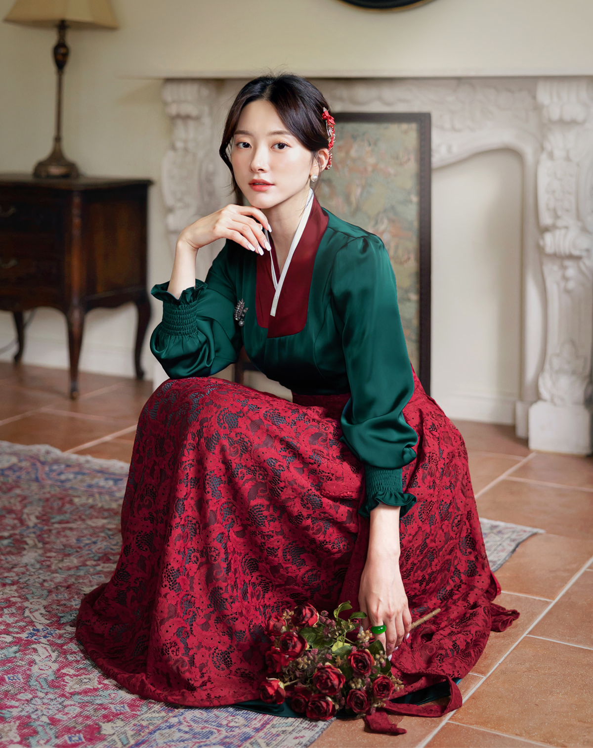 See-through Lace Modern Hanbok Wrap Skirt