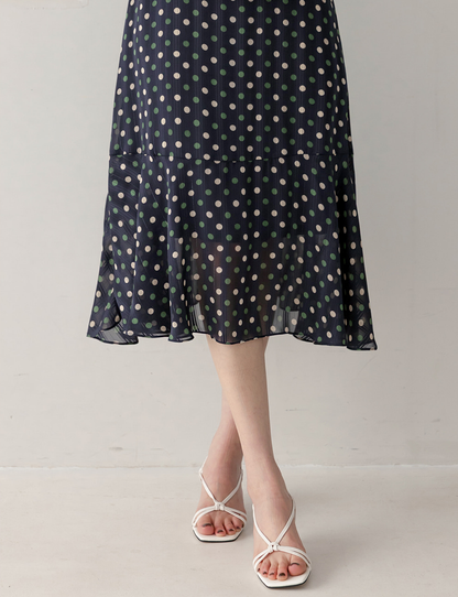 Romantic Polka Dot Flare Dress with a Graceful Feminine Silhouette