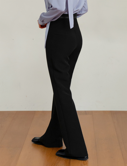 Perfect-Fit High-Waisted Bootcut Trousers with a Sleek Side-Zip Design