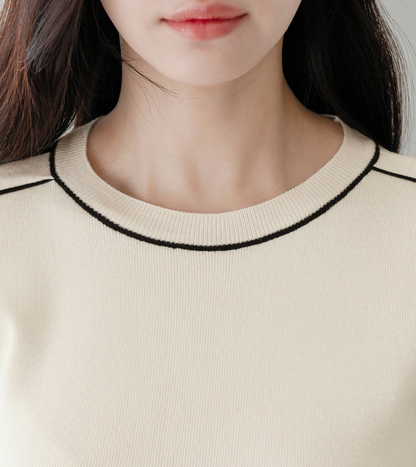 Knit Top with Gold Button Accents