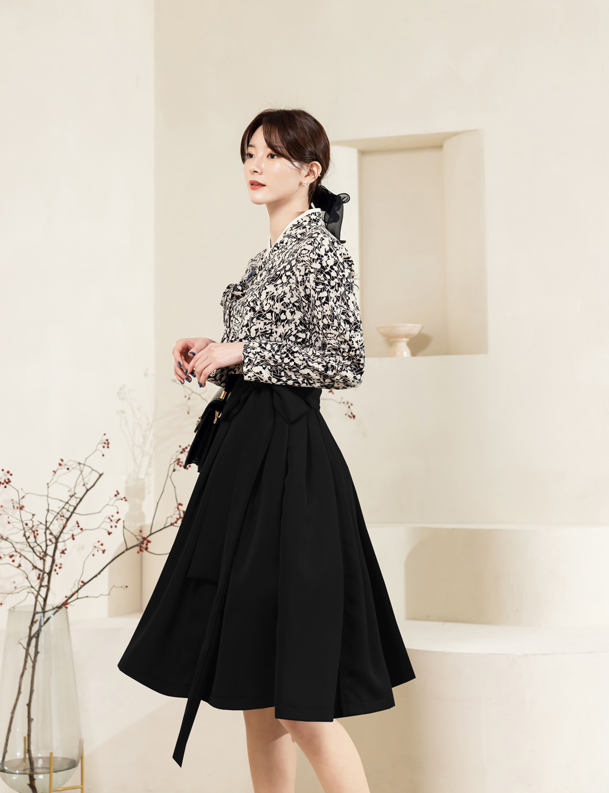 Basic Demure Modern Hanbok Wrap Skirt