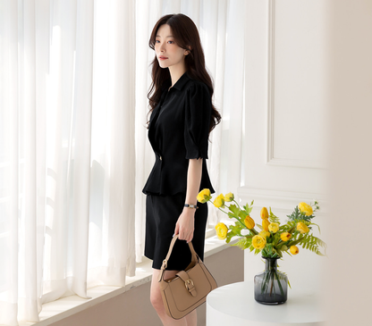 Elegant Wrap Peplum Blouse with a Flattering Waistline