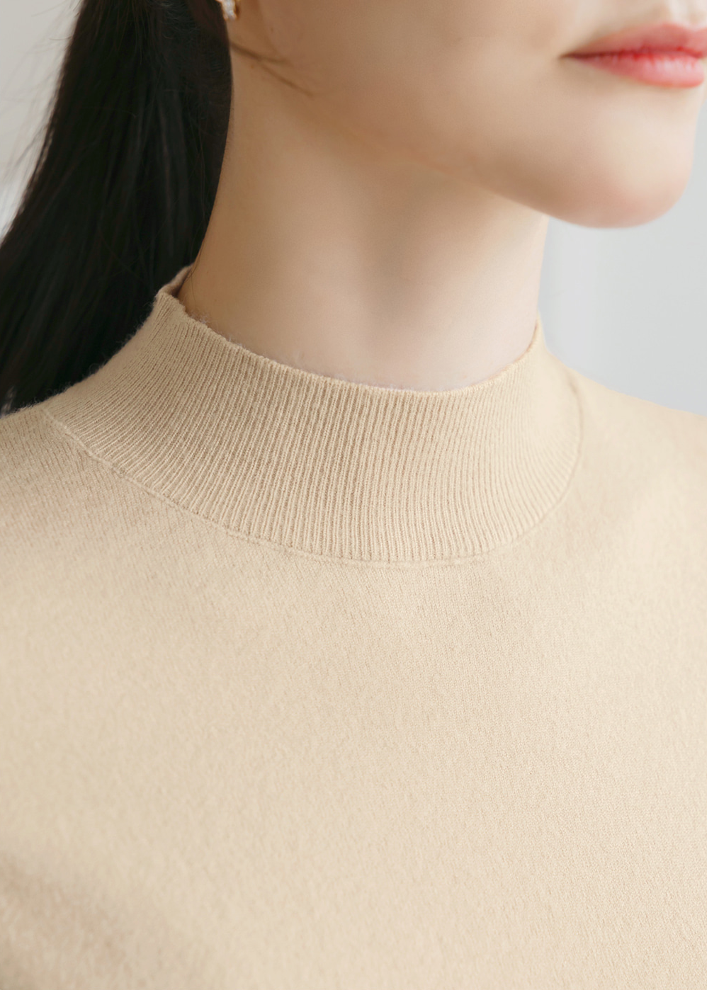 Essential Soft Mock Neck Knit with a Relaxed Silhouette