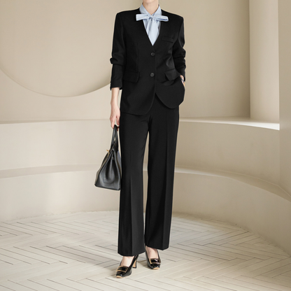 Fluid Wide-Leg Trousers with Tailored Pintuck Detail