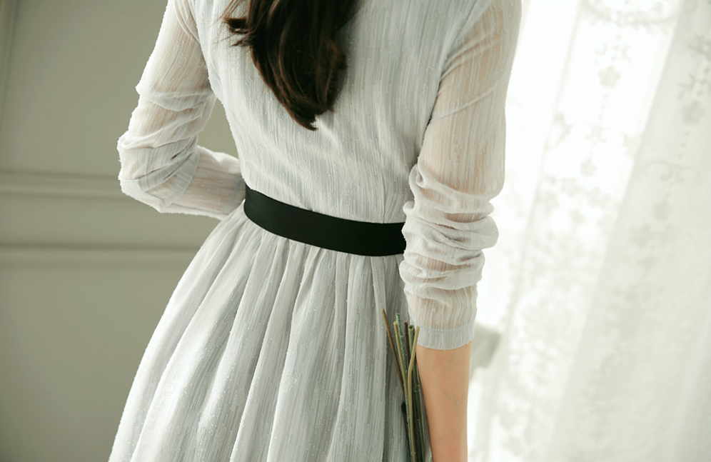 Elegant Feminine Modern Hanbok Wrap Dress