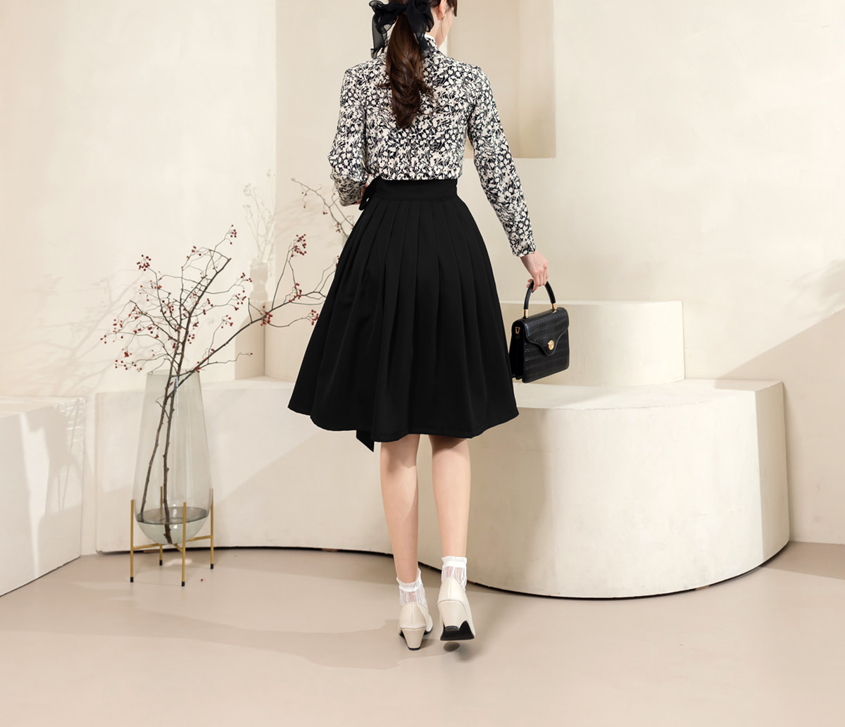 Basic Demure Modern Hanbok Wrap Skirt