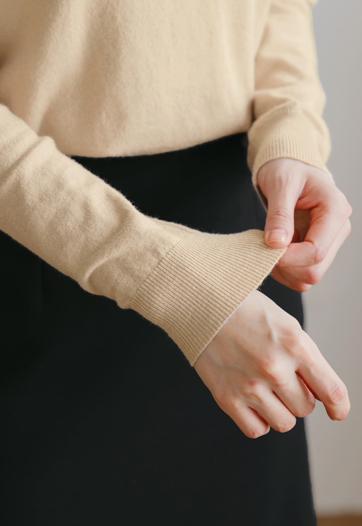 Essential Soft Mock Neck Knit with a Relaxed Silhouette