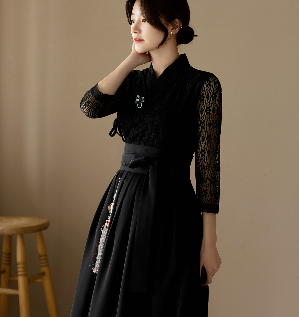 Basic Demure Modern Hanbok Wrap Skirt