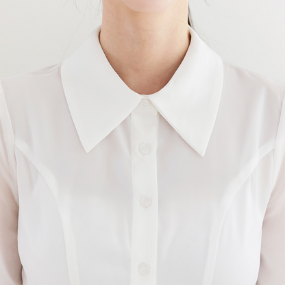 Feminine Flat Collar Chiffon Blouse