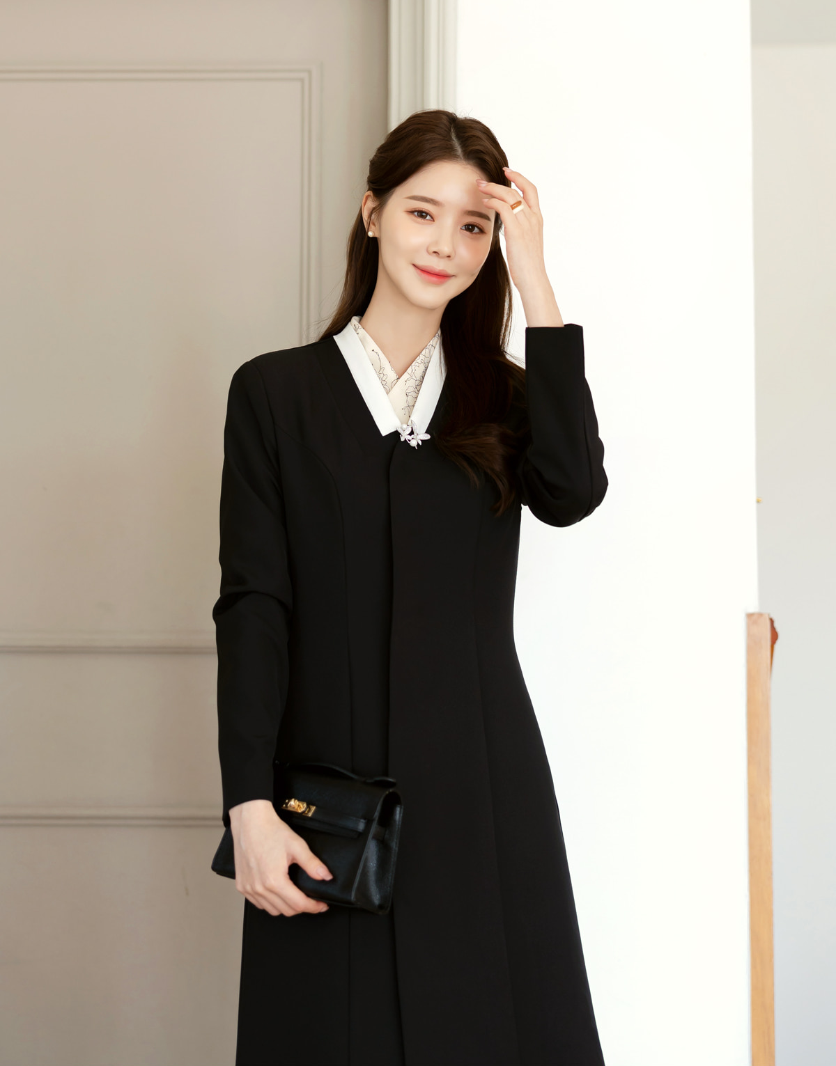 Black Modern Hanbok Durumagi Coat