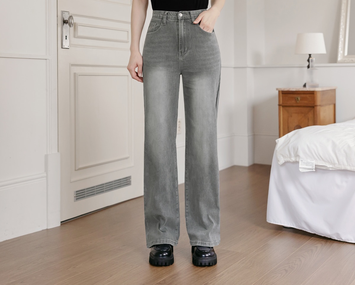 Women's Vintage Washed Stretch Denim Pants