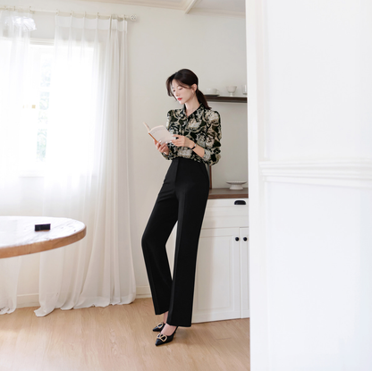 Fluid Wide-Leg Trousers with Tailored Pintuck Detail