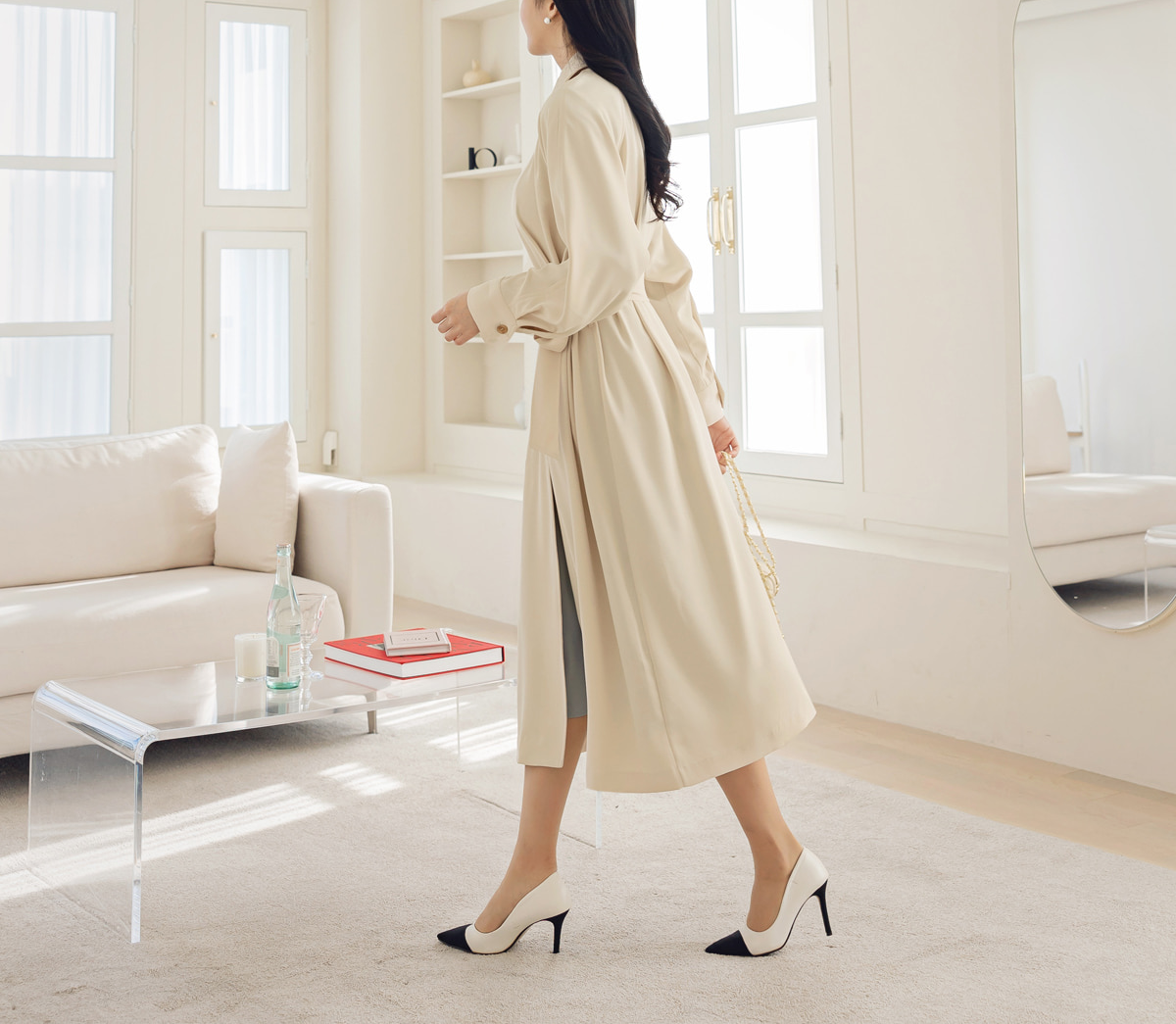 Elegant Feminine Raglan Trench Coat