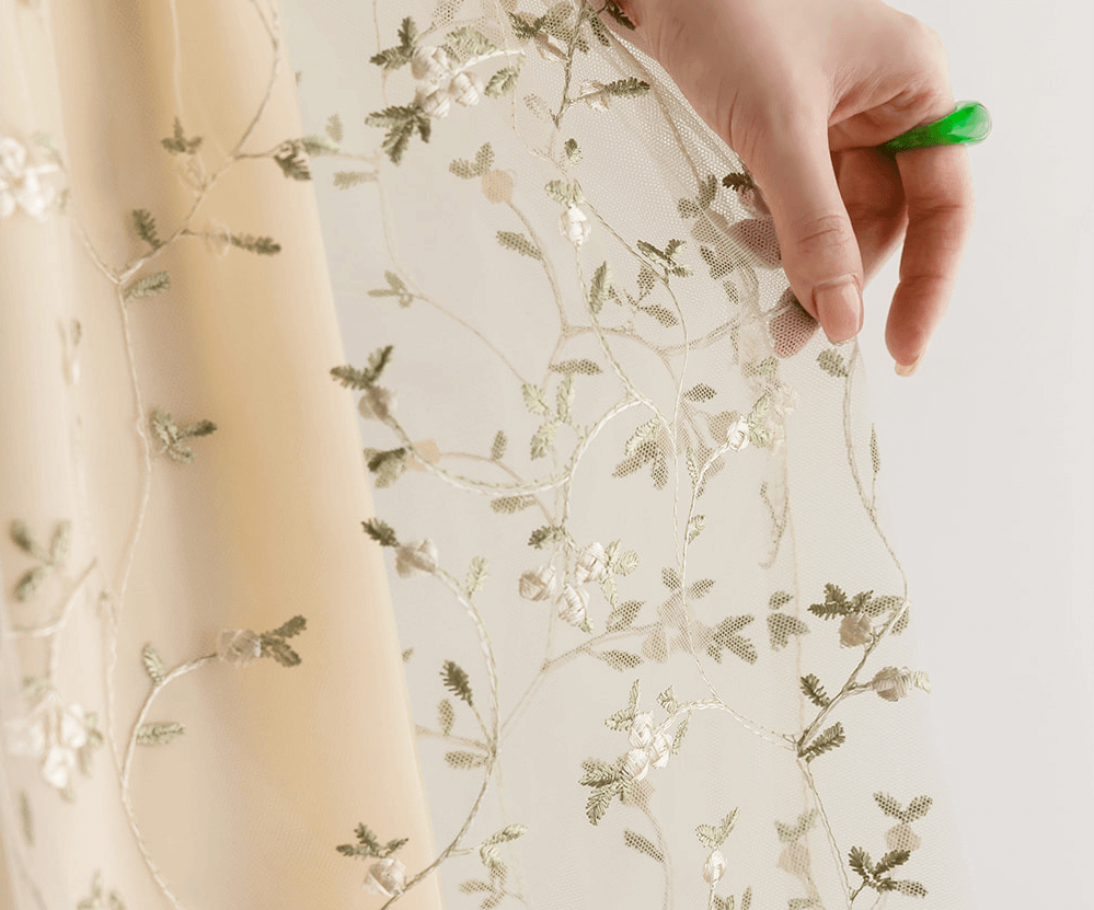 Floral Embroidered Lace Modern Wrap Hanbok Dress with a Romantic Touch