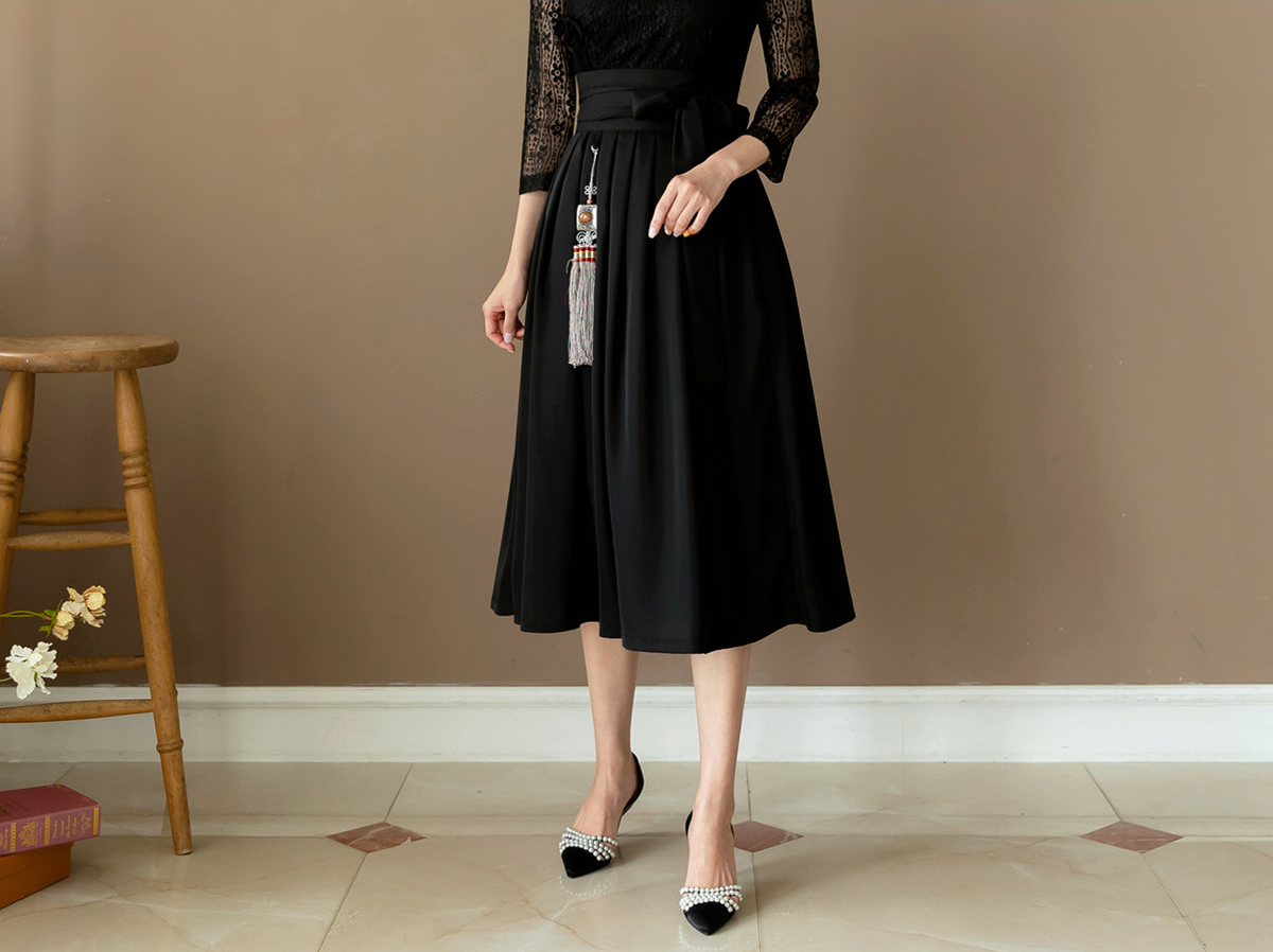 Basic Demure Modern Hanbok Wrap Skirt