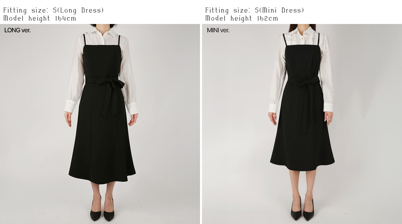 Fit-and-Flare Dress with Slim Straps, Structured Bodice, and Waist Belt