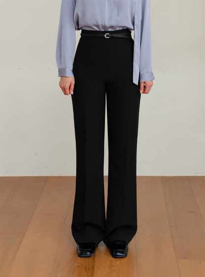 Perfect-Fit High-Waisted Bootcut Trousers with a Sleek Side-Zip Design