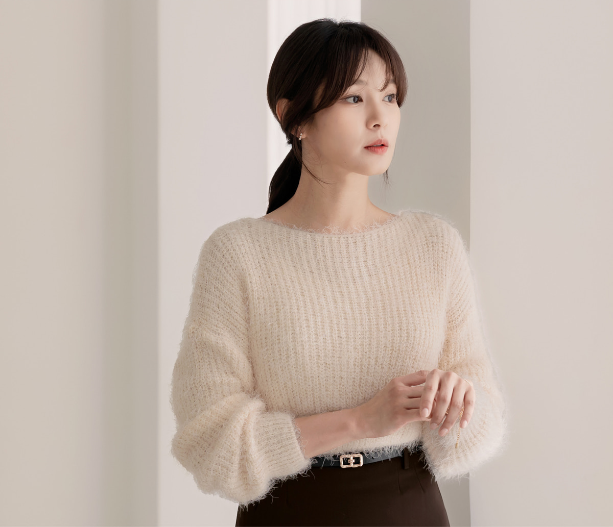 Boatneck Soft Knit Top