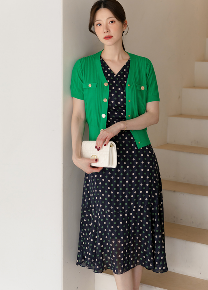 Romantic Polka Dot Flare Dress with a Graceful Feminine Silhouette