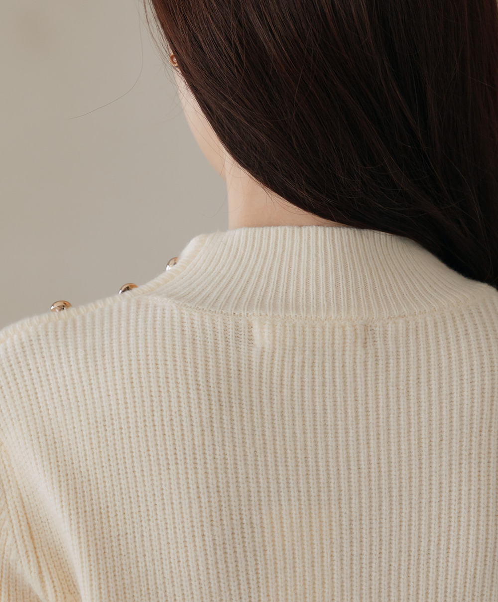 Soft Side‑Button Mock Neck Knit for Cozy Office & Everyday Style