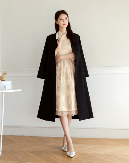 Black Modern Hanbok Durumagi Coat