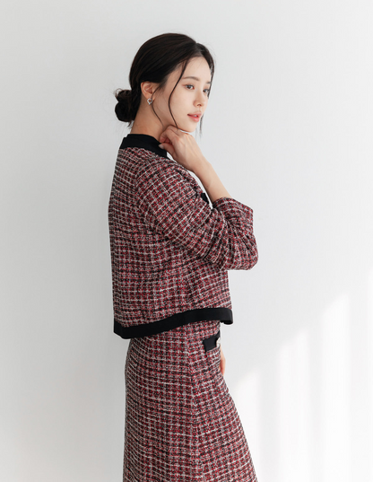 Elegant Tweed Cardigan Jacket for Sophisticated Styling