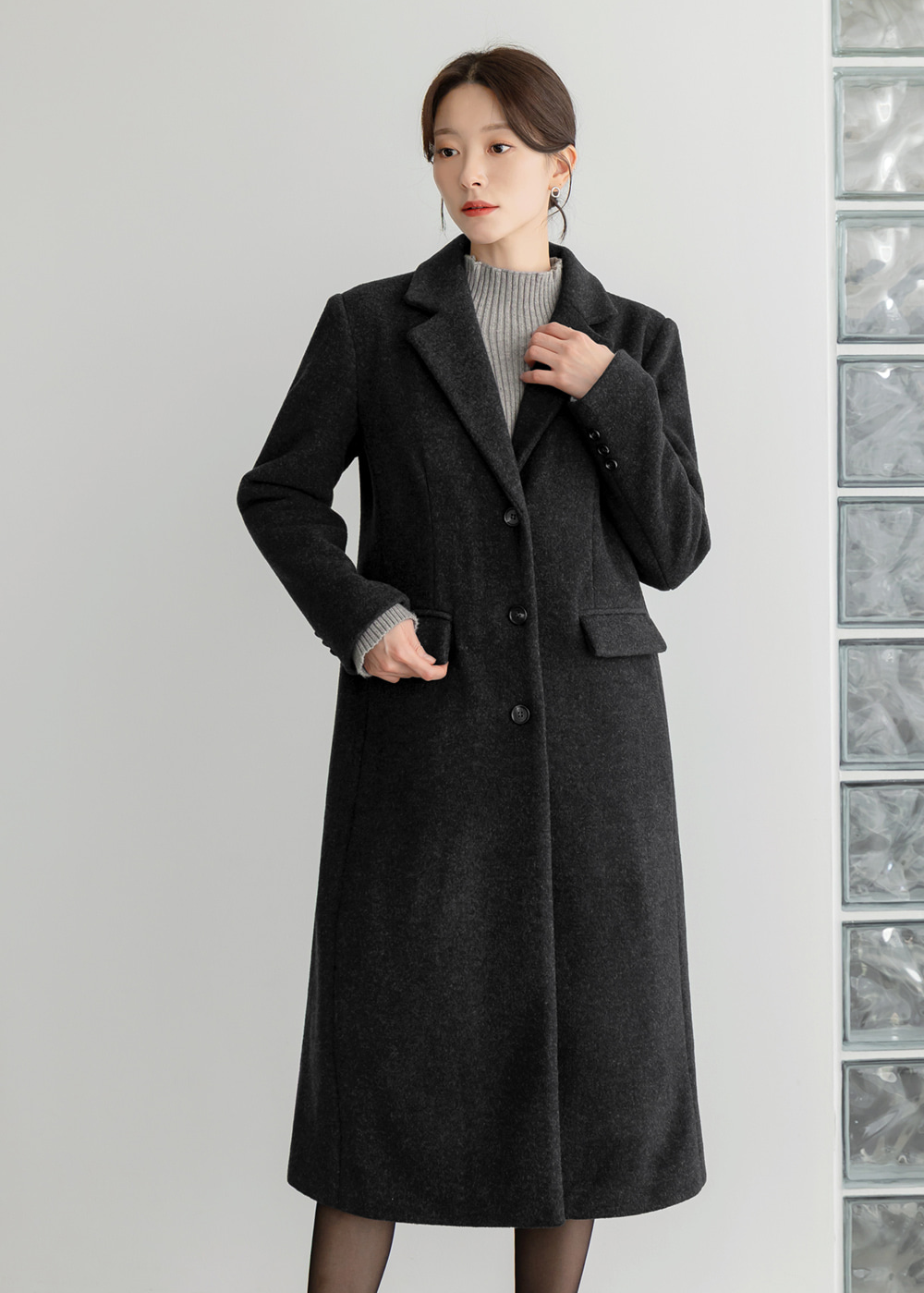 Soft Ribbed Longline Knit Top with Cozy Half‑Neck Fit