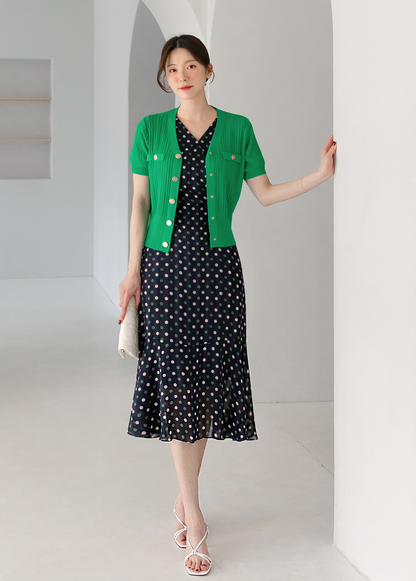 Romantic Polka Dot Flare Dress with a Graceful Feminine Silhouette