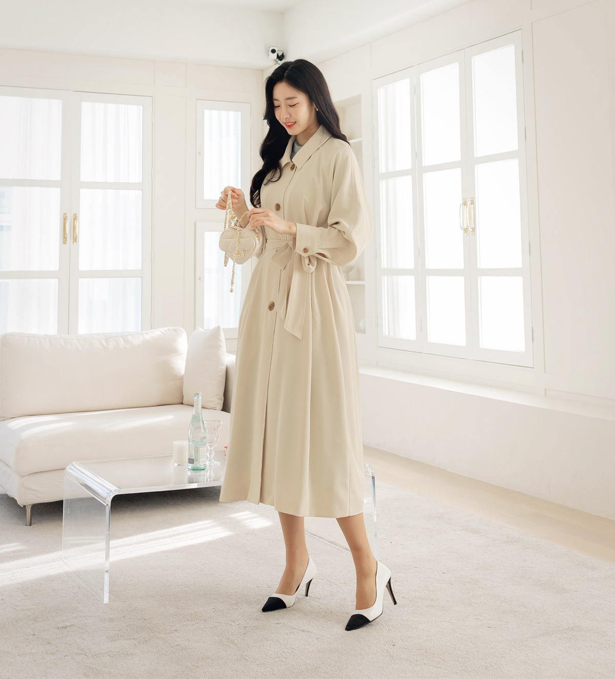 Elegant Feminine Raglan Trench Coat